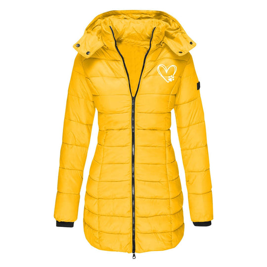 Damen gesteppte Winterjacke mit abnehmbarer Kapuze ShopNory