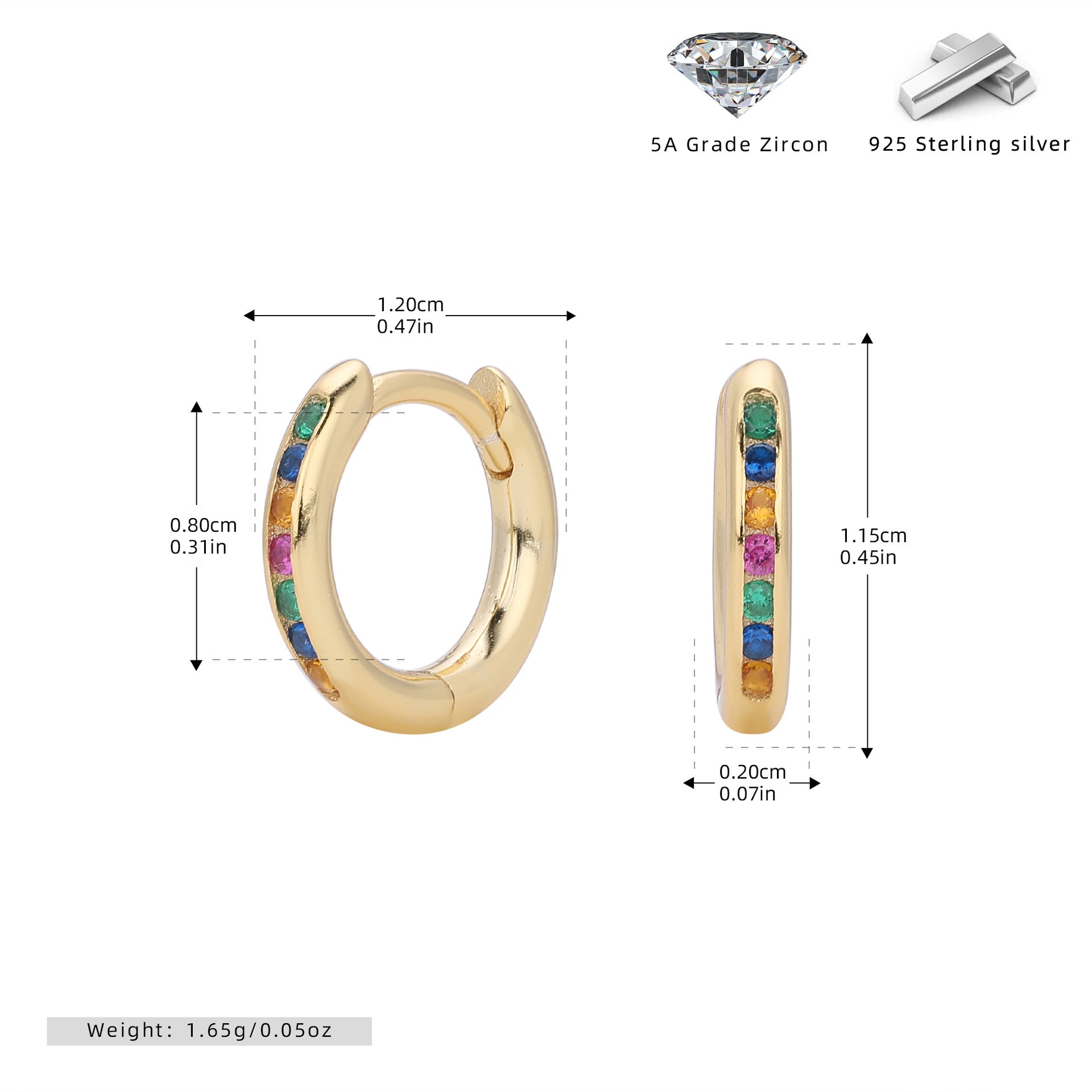Damen Creolenohrringe mit funkelndem Zirkonbesatz aus hochwertigem 925 Sterling Silber Shop Nory