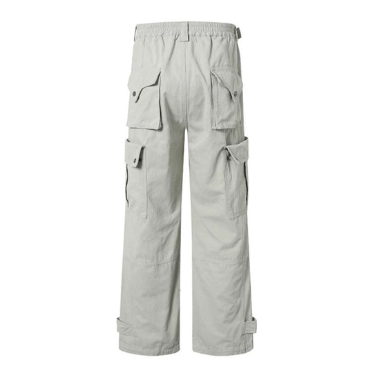Damen weite Cargo-Culottehose mit hohem Bund, elastischem Taillenpass und Multi-Taschen Shop Nory