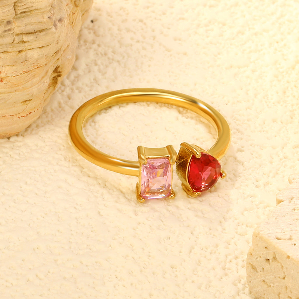 Damen Ring mit elegantem, geschwungenen Design und verstellbarem Perlenanhänger Shop Nory