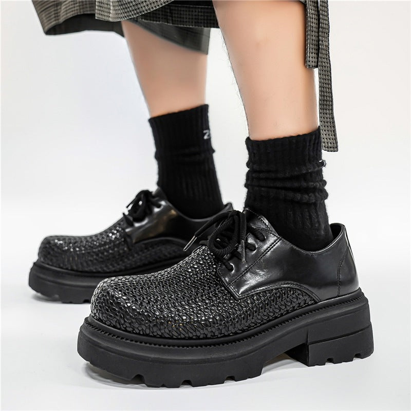 Damen gewebte Plateau-Derby-Schuhe mit robuster Profilsohle, atmungsaktivem Flechtoberteil und gepolstertem Komfortfußbett Shop Nory