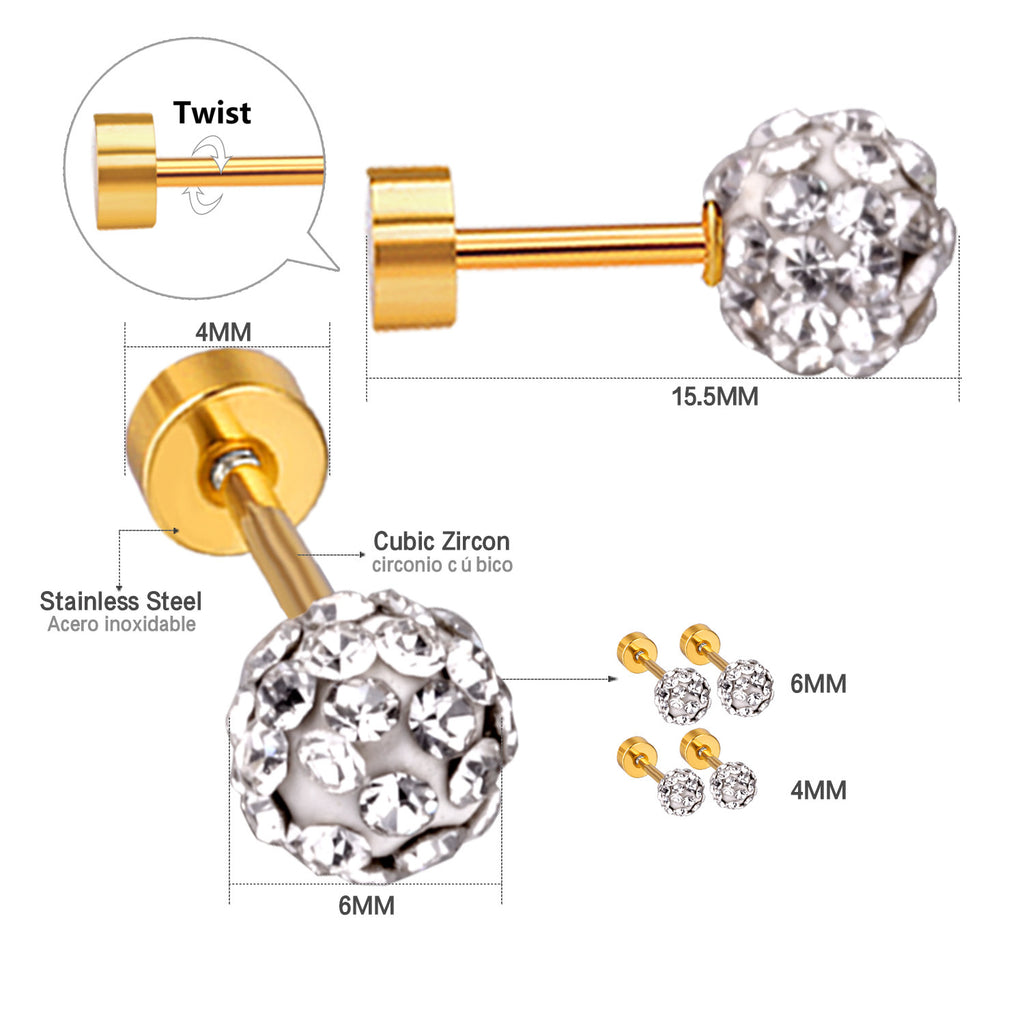 Damen Ohrstecker aus Edelstahl mit funkelnden Zirkonia Shop Nory