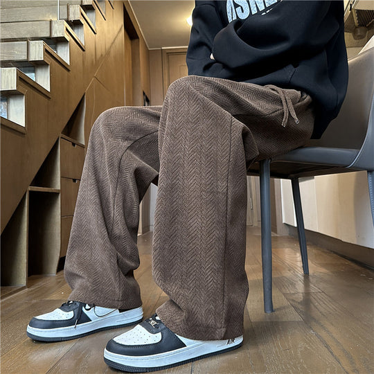 Herren Weit geschnittene Strickhose im Zopfstrick-Lounge-Style Shop Nory