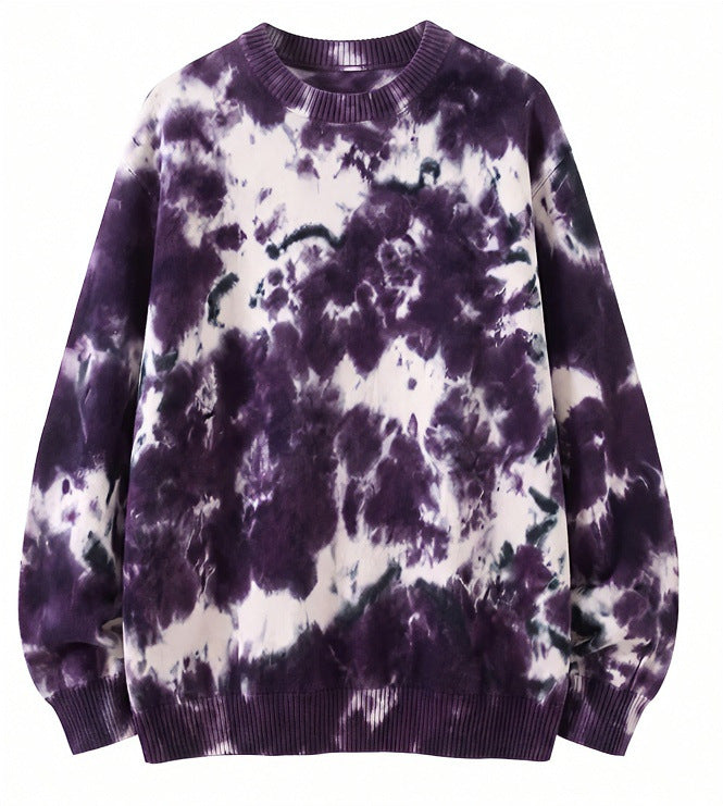 Herren Oversized Batik-Pullover mit Rundhalsausschnitt und Rippbündchen Shop Nory