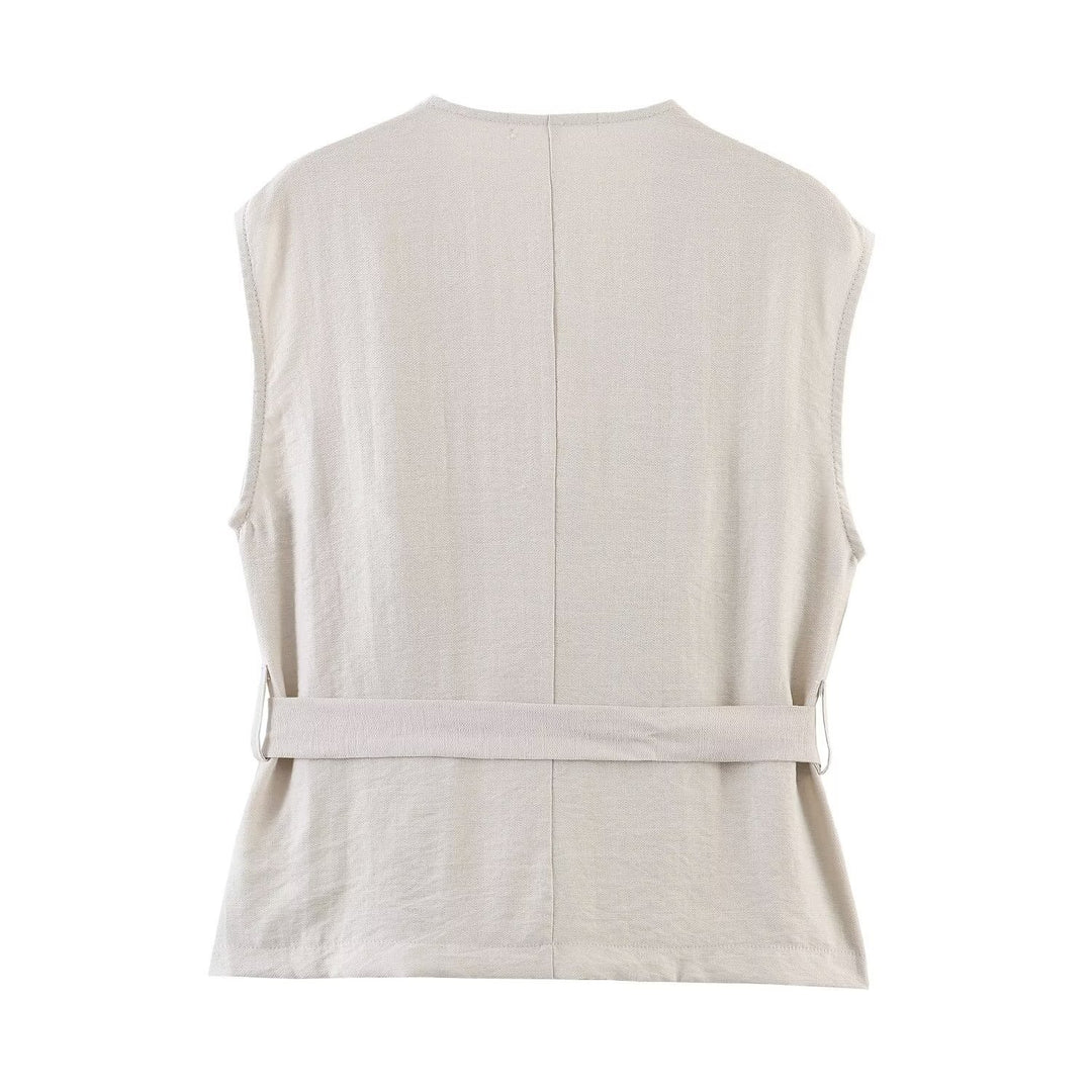Damen Zweiteiliges Weste- und Plissee-Midirock-Set Shop Nory