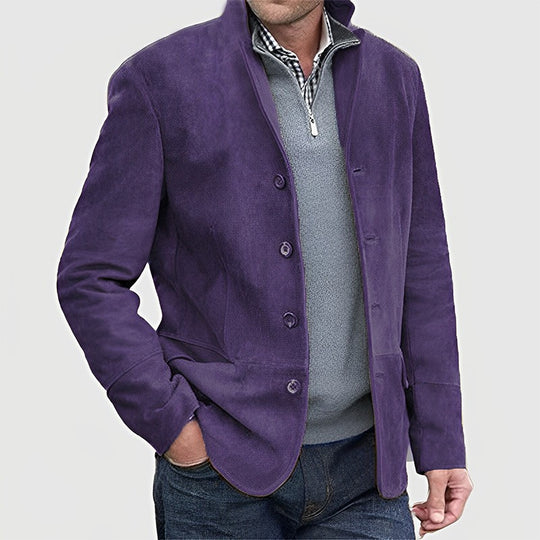 Herren Sakkojacke aus Wildlederoptik mit Stehkragen Shop Nory