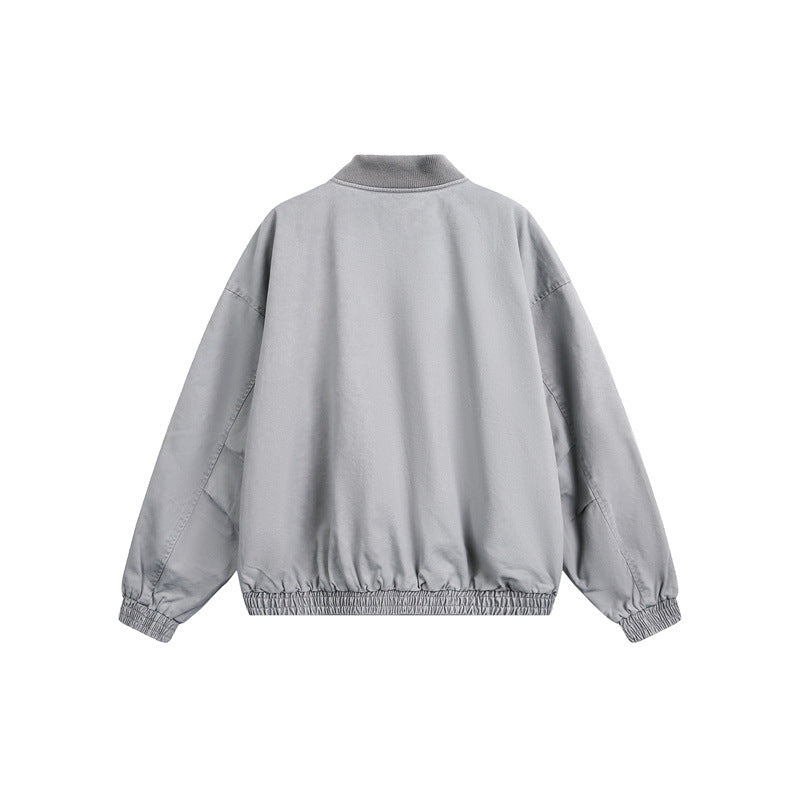 Unisex Kurz geschnittene Boxy‑Bomberjacke aus Baumwollmix mit Reißverschluss und elastischem Saum Shop Nory