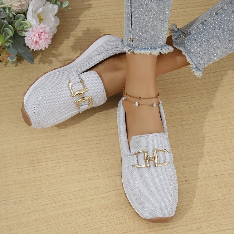 Damen Atmungsaktive Mesh-Slipper mit dekorativer Metallschließe Shop Nory