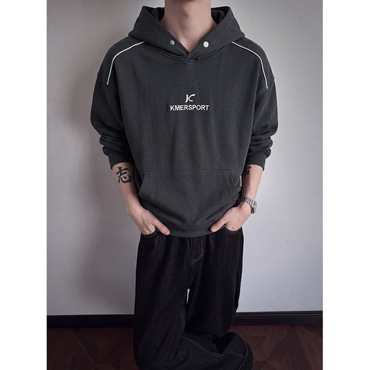 Herren Lässiger Kapuzenpullover im Sportstyle mit Kontrastpaspel und Kängurutasche Shop Nory