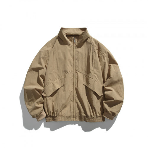 Unisex Leichte Nylon‑Bomberjacke mit Stehkragen, durchgehendem Reißverschluss und elastischem Saum Shop Nory