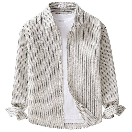 Herren Leichtes Langarm-Hemd mit feiner Nadelstreifenstruktur und Relaxed-Fit Shop Nory