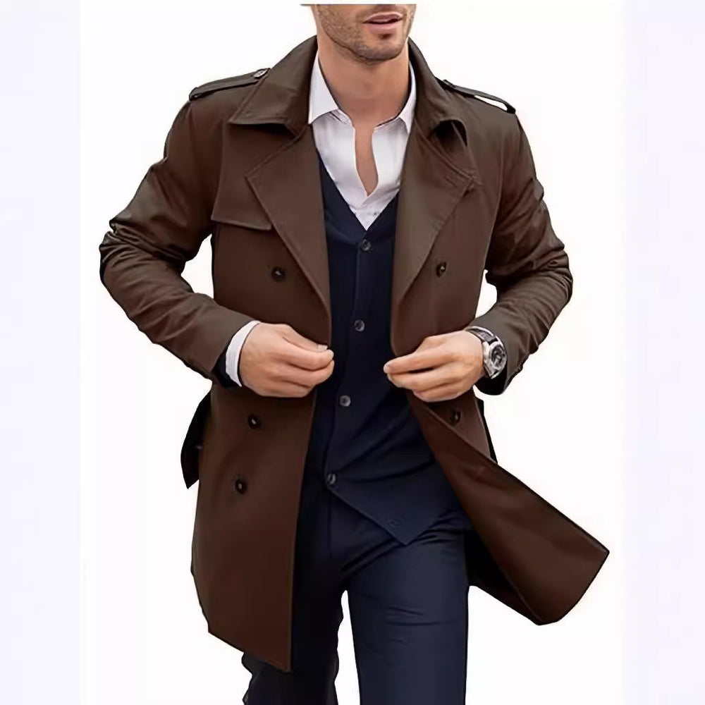 Herren leichter Trenchcoat mit modernem Design und stylischem Stehkragen