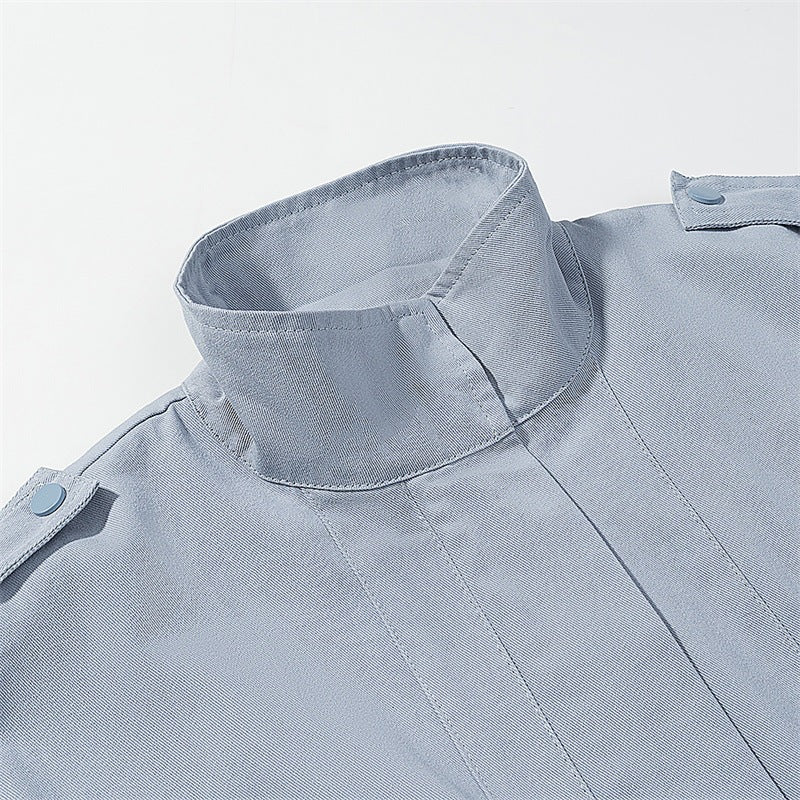 Damen Fieldjacke im Utility-Stil mit Tunnelzugtaillierung, Pattentaschen und Stehkragen Shop Nory