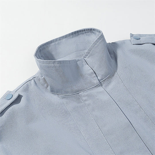 Damen Fieldjacke im Utility-Stil mit Tunnelzugtaillierung, Pattentaschen und Stehkragen Shop Nory