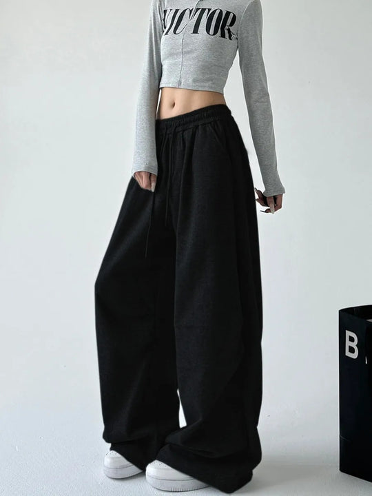Damen nan weite taillenhohe Loungehose aus weichem Baumwollmix mit Tunnelzug und Seitentaschen Shop Nory