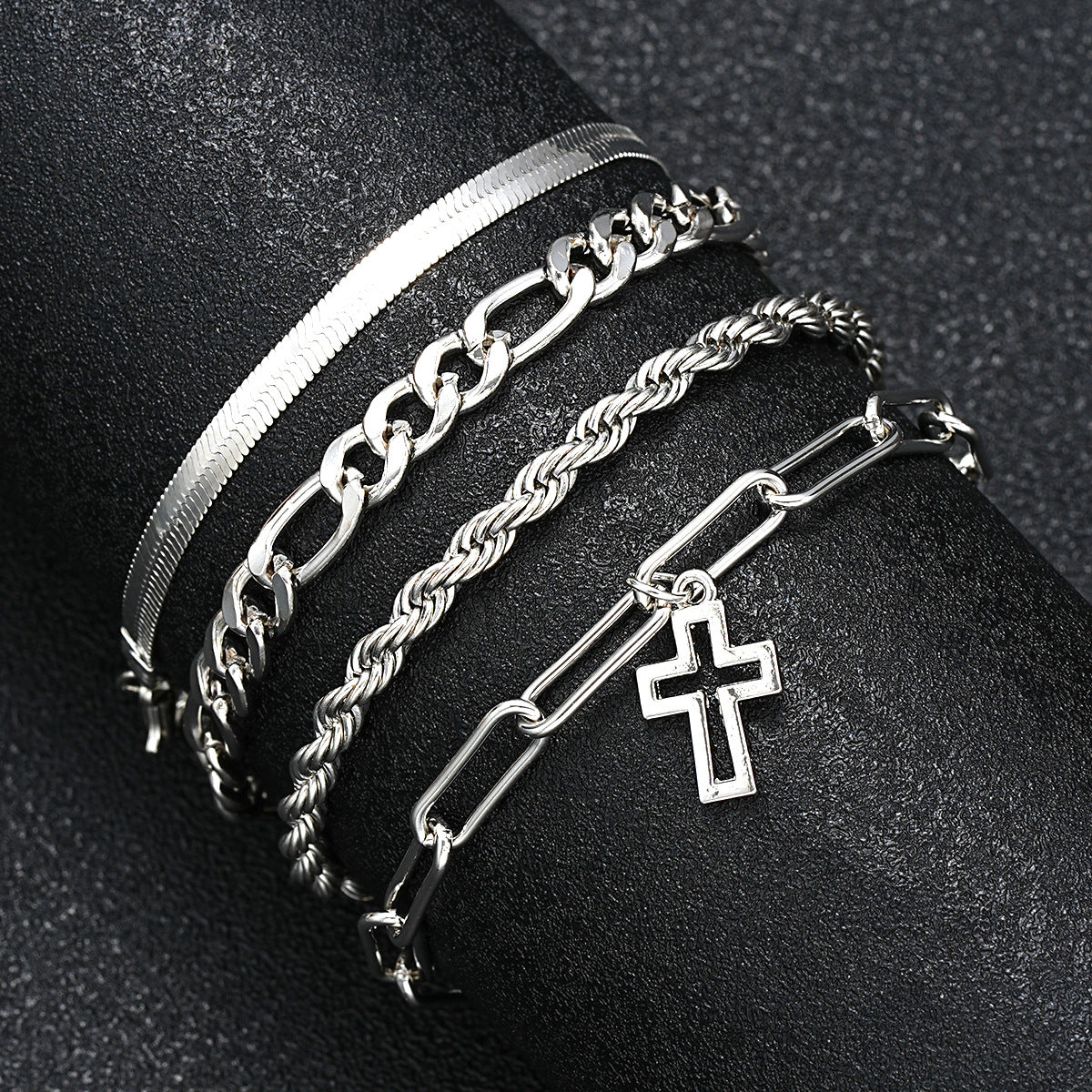 Damen mehrschichtiges Schmuckset mit Kreuzanhängern Shop Nory