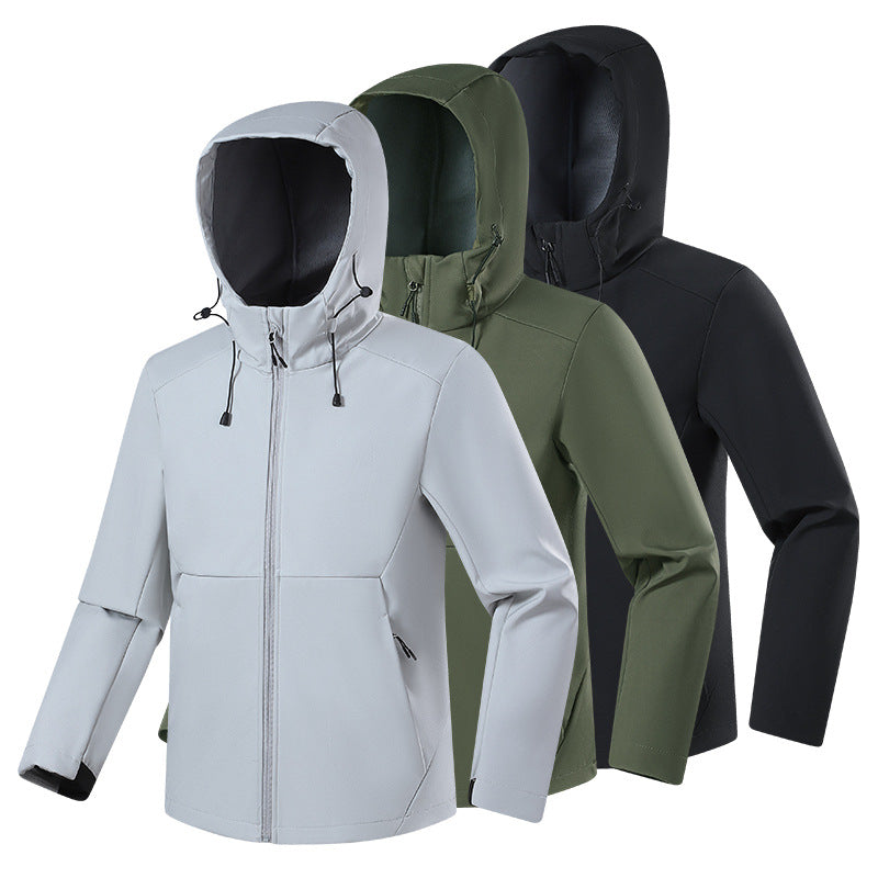 Herren Atmungsaktive Softshell-Fleecejacke mit mehrlagiger Membran, ergonomischem Schnitt und verstellbarer Kapuze Shop Nory