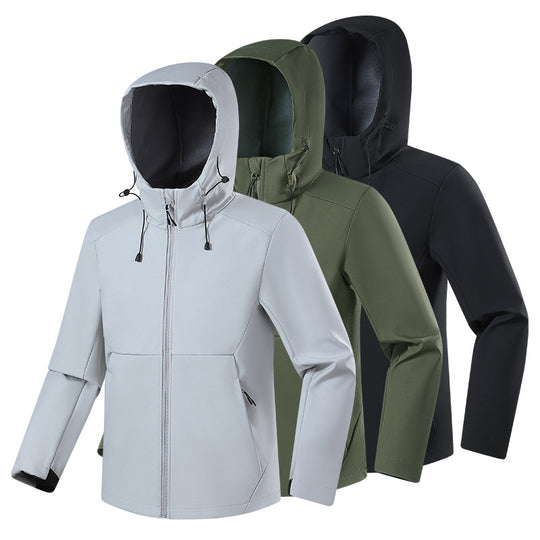 Herren Atmungsaktive Softshell-Fleecejacke mit mehrlagiger Membran, ergonomischem Schnitt und verstellbarer Kapuze Shop Nory
