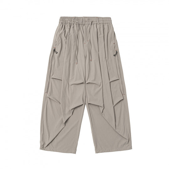 Unisex Weitgeschnittene technische Cargo-Hose mit Gummibund, Kordelzug und Reißverschlusstaschen Shop Nory