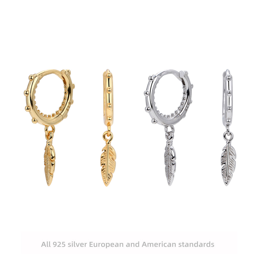 Damen Ohrhänger mit filigranen Blattanhängern aus 925 Sterling Silber Shop Nory