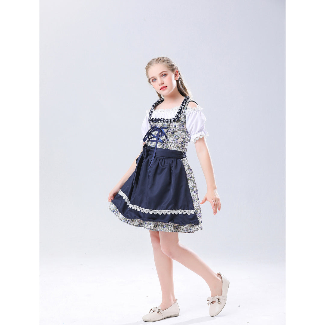 Damen nan traditionelles Dirndlkleid für Mädchen mit Schnürkorsett Puffärmeln und Spitzenschürze Shop Nory