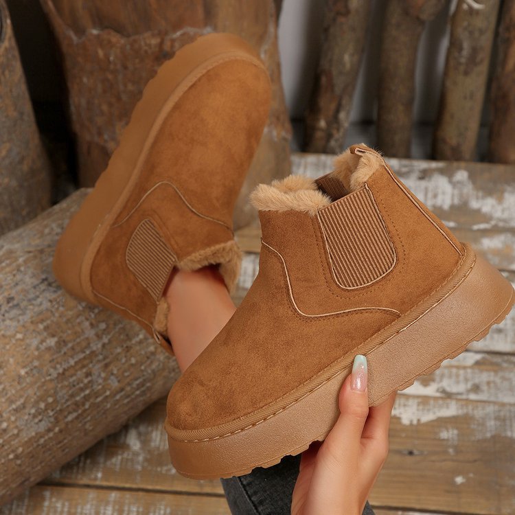Damen Gefütterte Chelsea‑Stiefeletten aus Wildlederoptik mit elastischer Seitenblende und profilierter Gummisohle Shop Nory