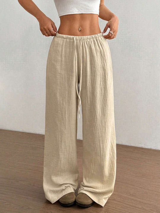 Damen Weite Sommerhose mit elastischem Bund und lockerem Schnitt