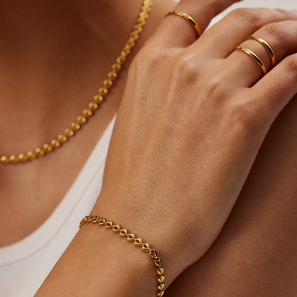 Damen Halskette mit Herzmotiv und verstellbarem Kettendesign Shop Nory