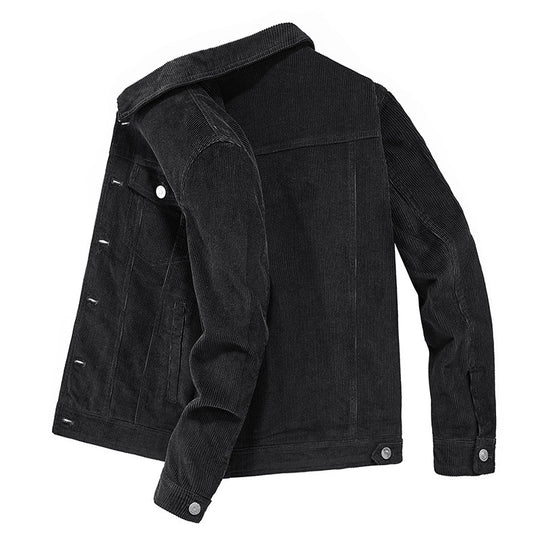 Herren Cordjacke im Truckerstil mit Feincordstruktur und Druckknopfverschluss Shop Nory