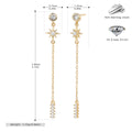 Damen goldene Ohrhänger mit funkelnden Zirkonen und eleganten Kettendetails Shop Nory