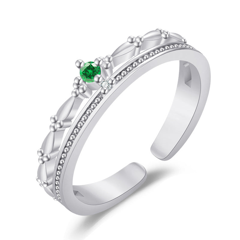 Damen Eleganter Ring mit kunstvollem floralem Design und funkelndem Stein Shop Nory