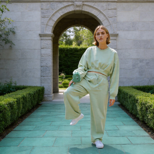 Damen Kurzes Oversize‑Sweatshirt mit gerafftem Saum und Ballonärmeln Shop Nory