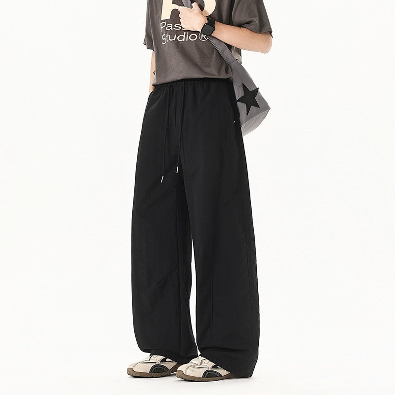 Herren Weit geschnittene Relaxed-Fit Leinen-Baumwoll-Hose mit elastischem Bund und Kordelzug Shop Nory