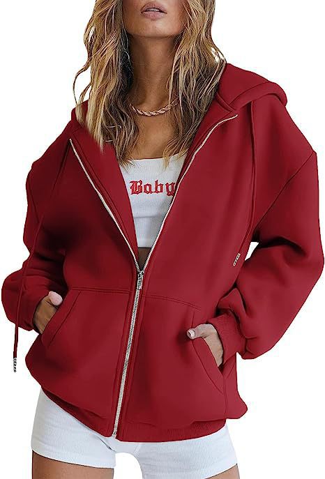 Damen nan oversized Kapuzenjacke mit durchgehendem Reißverschluss Kängurutaschen und weichem Sweatmaterial Shop Nory