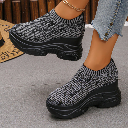 Damen Strick‑Sock‑Sneaker mit hohem Plateau und rutschfester Profilsohle Shop Nory