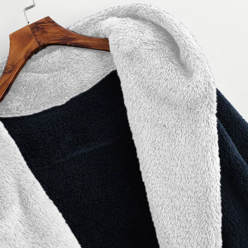 Damen Oversized Kunstfell-Kapuzenmantel mit kontrastierender Teddy-Innenseite und Rippbündchen Shop Nory