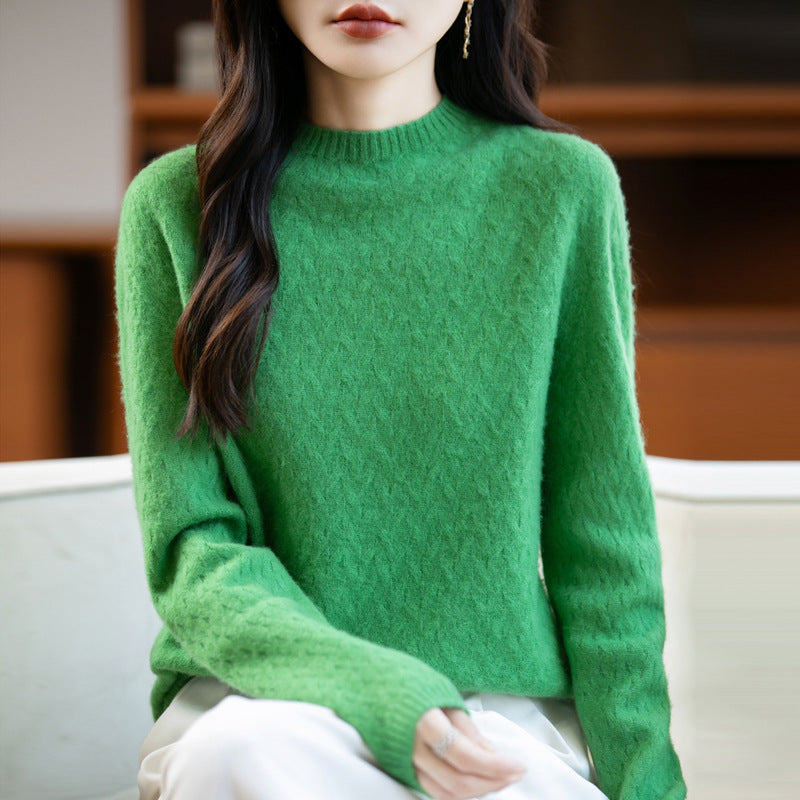Damen Weicher Feinstrick‑Pullover mit kurzem Mockneck, leichter Mohair‑Optik und entspannter Silhouette Shop Nory