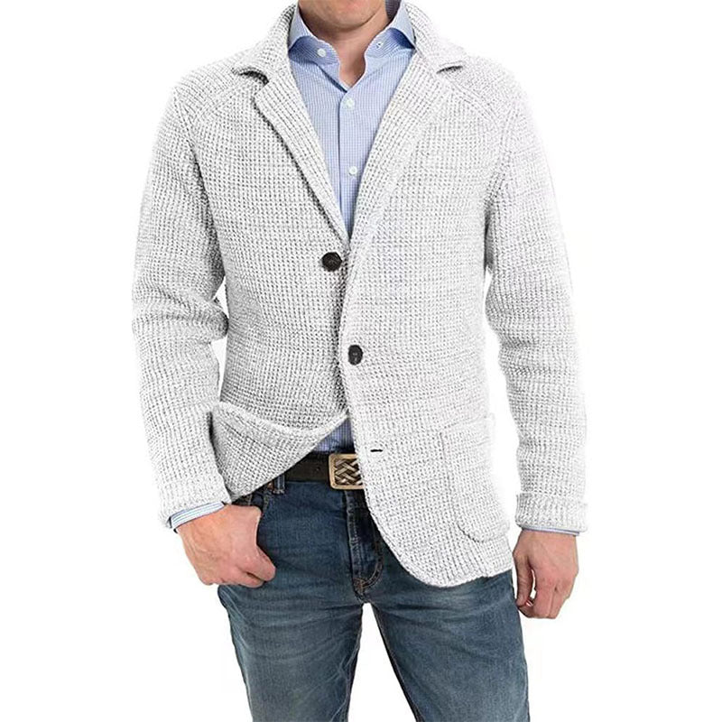 Herren Strukturstrick Sakko-Blazer mit aufgesetzten Taschen Shop Nory