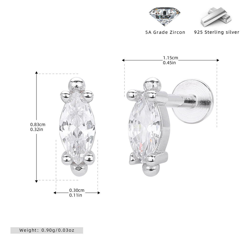 Damen Ohrstecker mit luxuriösem 5A Zirkonbesatz aus hochwertigem 925 Sterling Silber Shop Nory