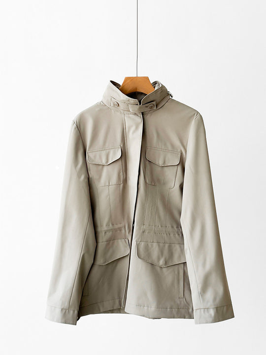 Damen moderne Utility-Jacke mit hohem Kragen Shop Nory