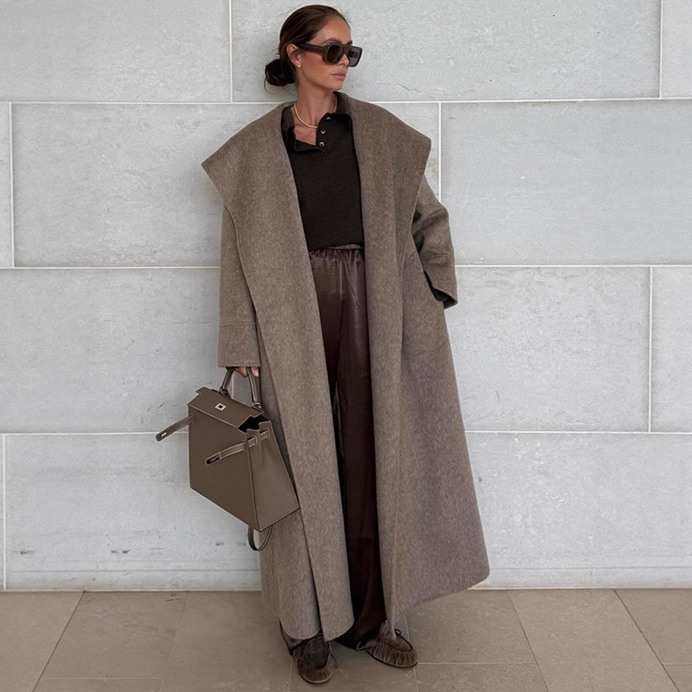 Damen Oversize Wollmix‑Mantel mit Schalkragen und lässiger Maxilänge Shop Nory