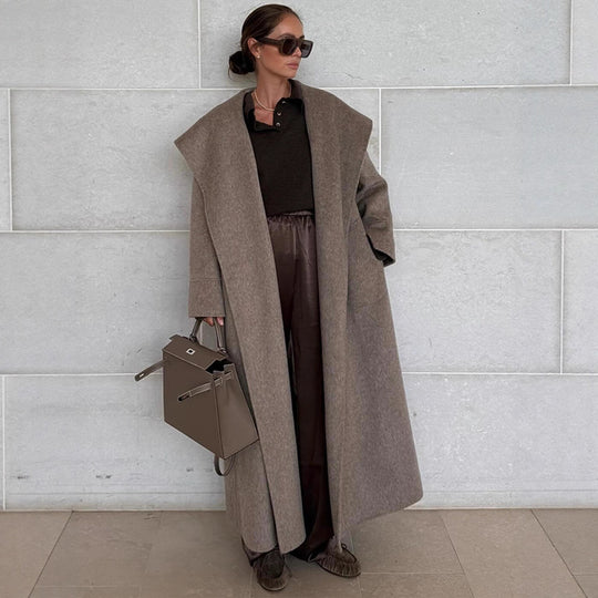 Damen Oversize Wollmix‑Mantel mit Schalkragen und lässiger Maxilänge Shop Nory