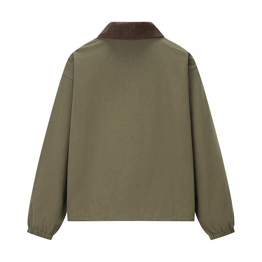 Damen Kurzjacke im Workwear-Stil mit Kordkragen, Reißverschluss und aufgesetzten Brusttaschen Shop Nory