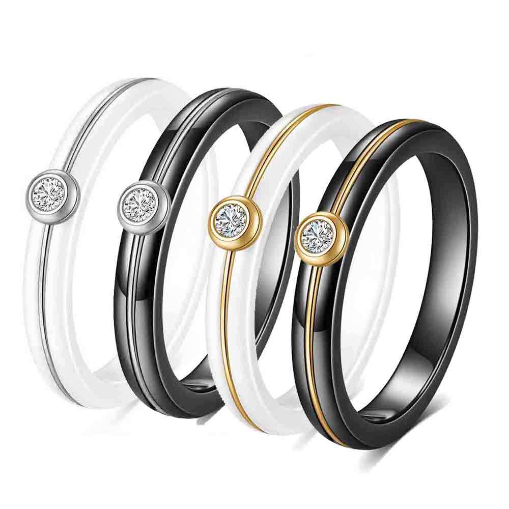 Damen Ring mit funkelndem Zirkonia-Stein und modernem Design Shop Nory