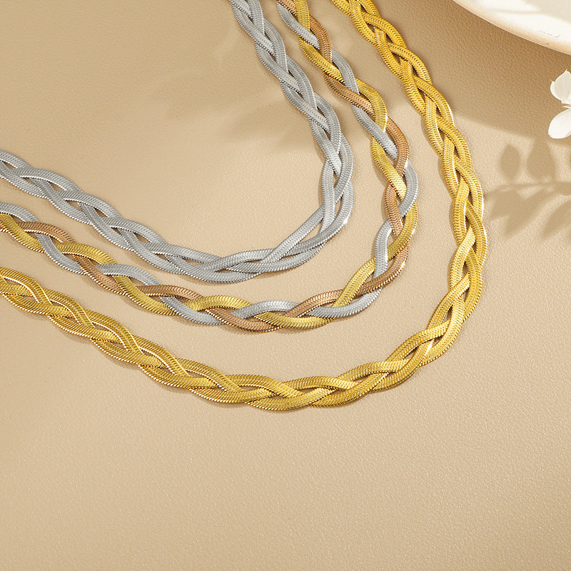 Damen elegante Halskette im geflochtenen Design Shop Nory