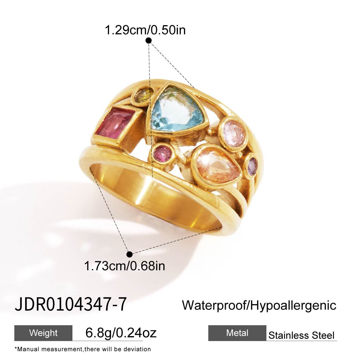 Damen mehrlagige Halskette mit rosa und blauen Steinakzenten Shop Nory