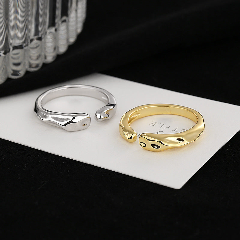 Damen Offener Ring mit innovativem Tropfenmotiv Shop Nory