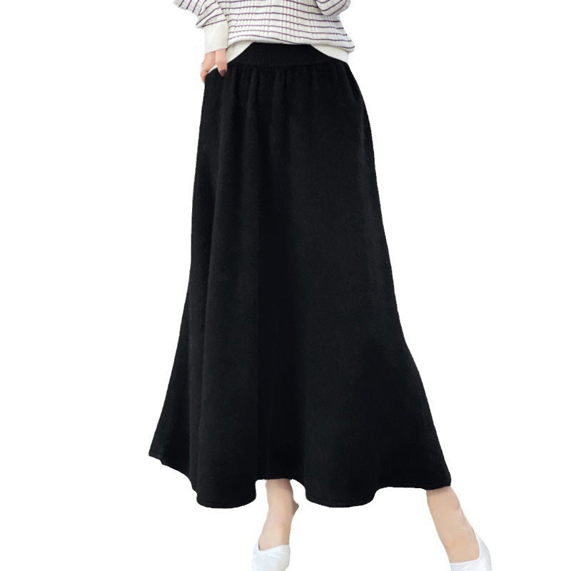 Damen Midirock aus gestricktem Wollmix mit ausgestellter A‑Linie Shop Nory