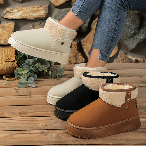 Damen Gefütterte Plateau‑Winterboots mit Teddyfutter und Slip‑On‑Schaft Shop Nory