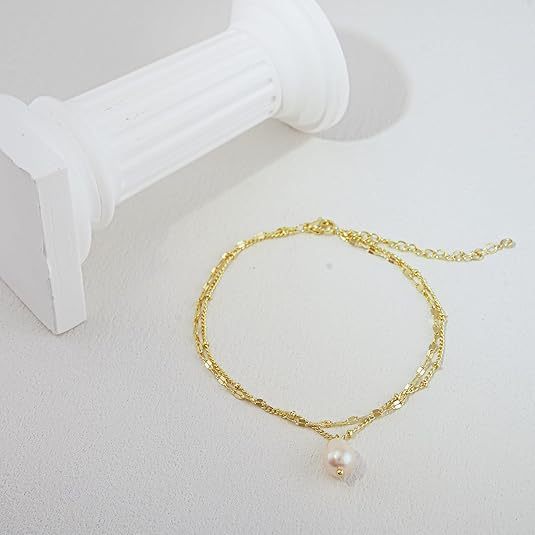 Damen Fußkettchen mit doppeltem Gliederdesign und herzförmigem Anhänger Shop Nory